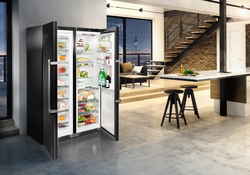 Liebherr SBSBS-8673 Premium Black Steel Side By Side Food Centre